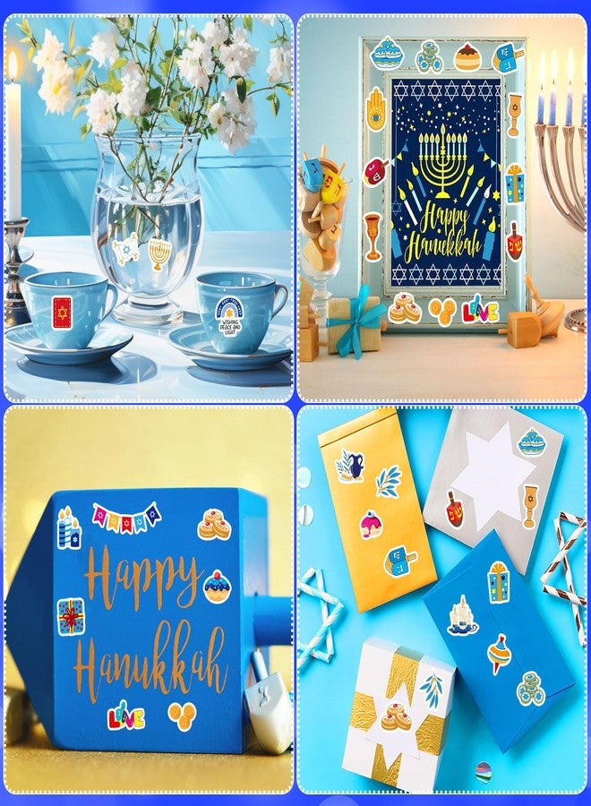 JULMELON 240 PCS Happy Hanukkah Stickers, Assorted Dreidels Menorah Candles Chanukah Stickers for Hanukkah Party Favors Chanukah Gifts Crafts - Image 5